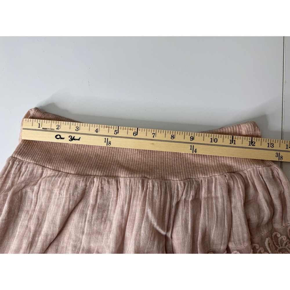 Fiondotinta Lace Floral Skirt Womens M L Pink Made In Italy Cotton Cottagecore - Picture 7 of 9